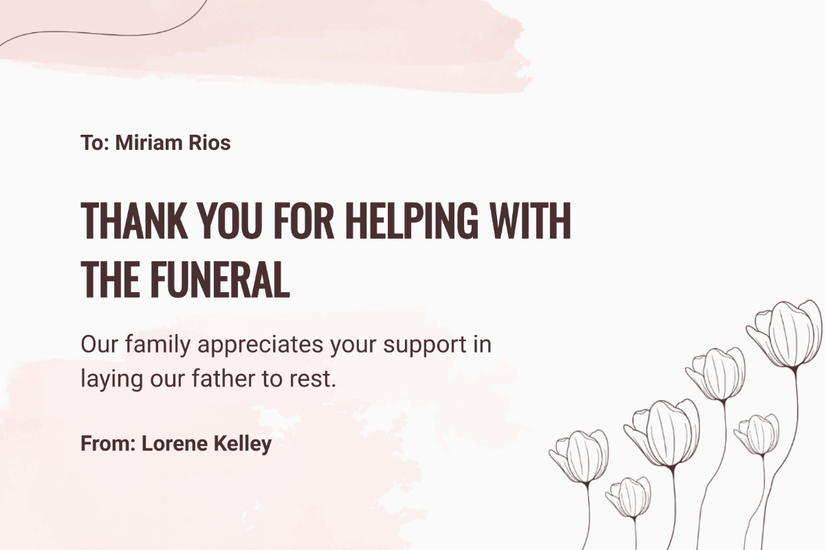 Printable Thank You For Support Card Template