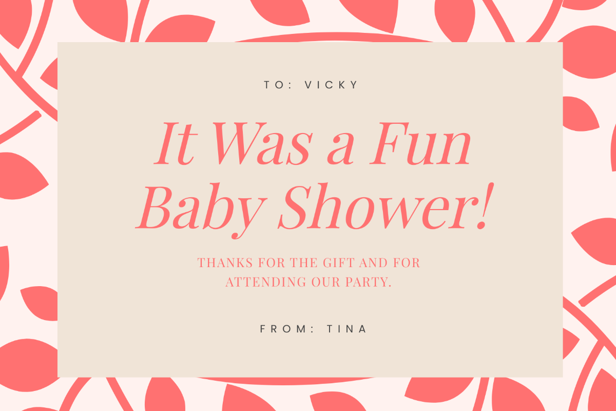 Modern Baby Shower Thank You Card Template
