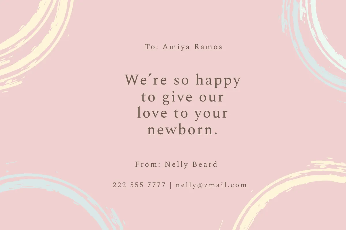 Free Minimal New Baby Card Template to Edit Online