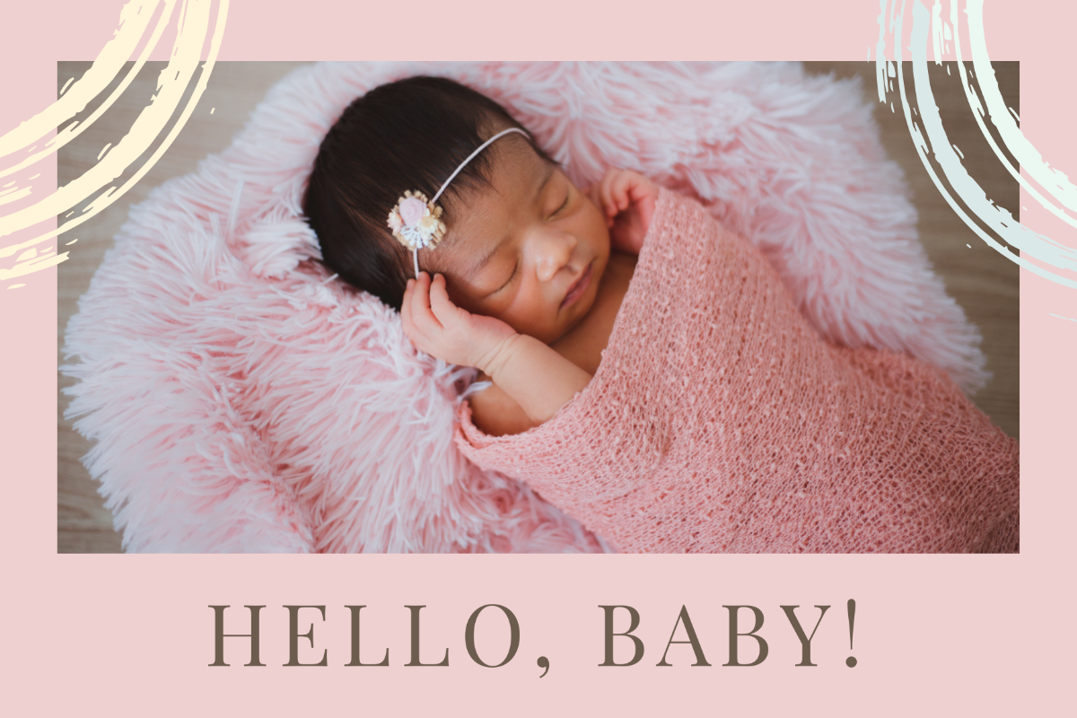 Free Minimal New Baby Card Template