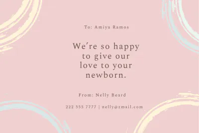 Free Minimal New Baby Card Template to Edit Online