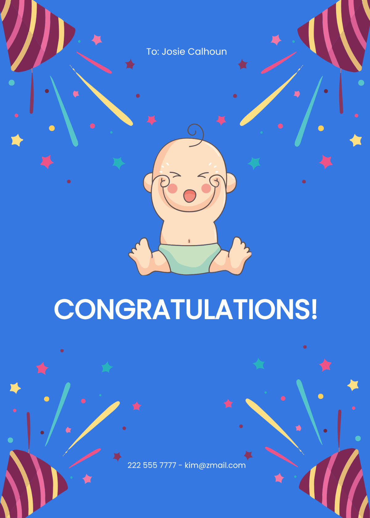 New Baby Congratulation Card Template