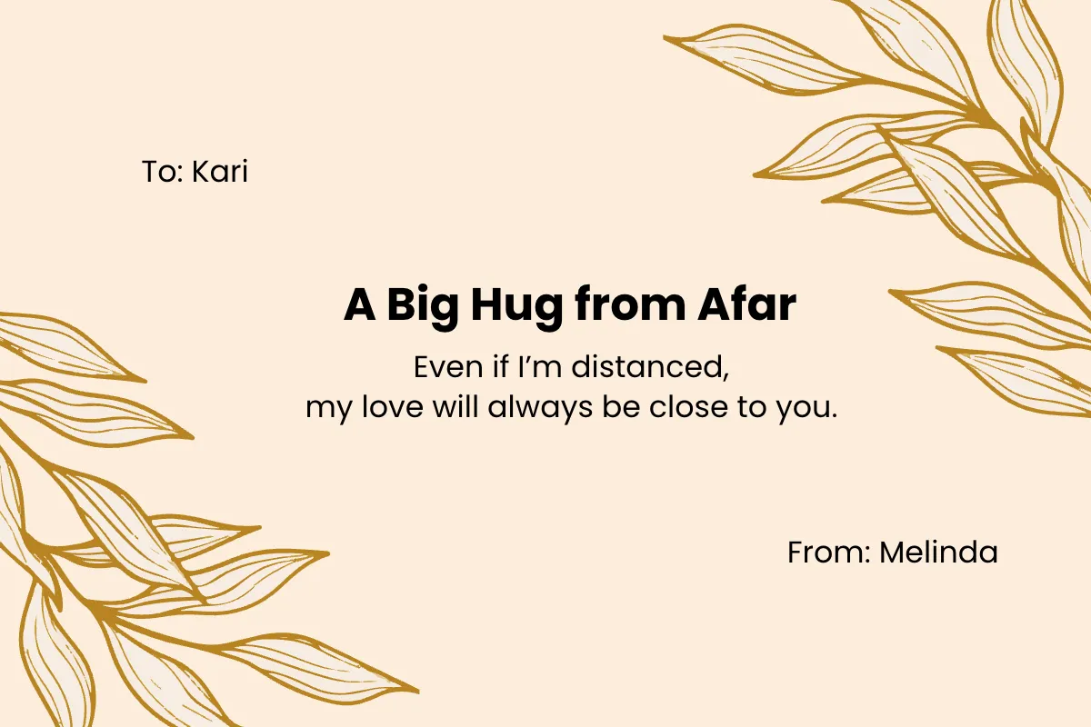 Free Modern Hug Card Template to Edit Online
