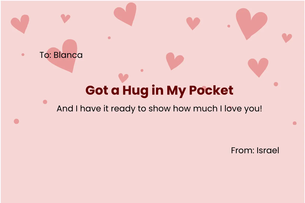 Free Creative Hug Card Template to Edit Online