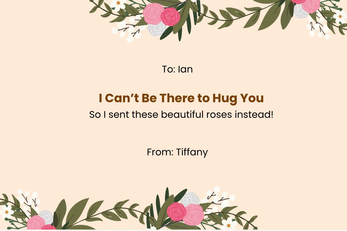 Free Floral Hug Card Template to Edit Online