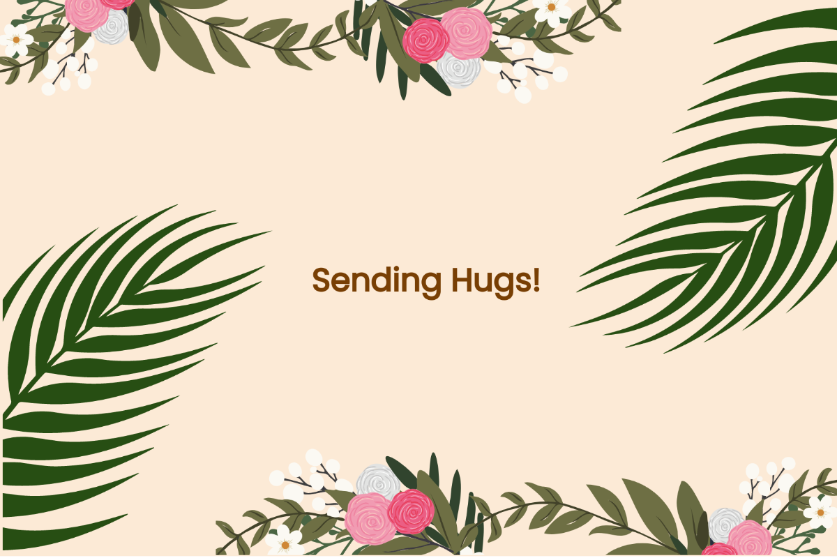 Free Floral Hug Card Template
