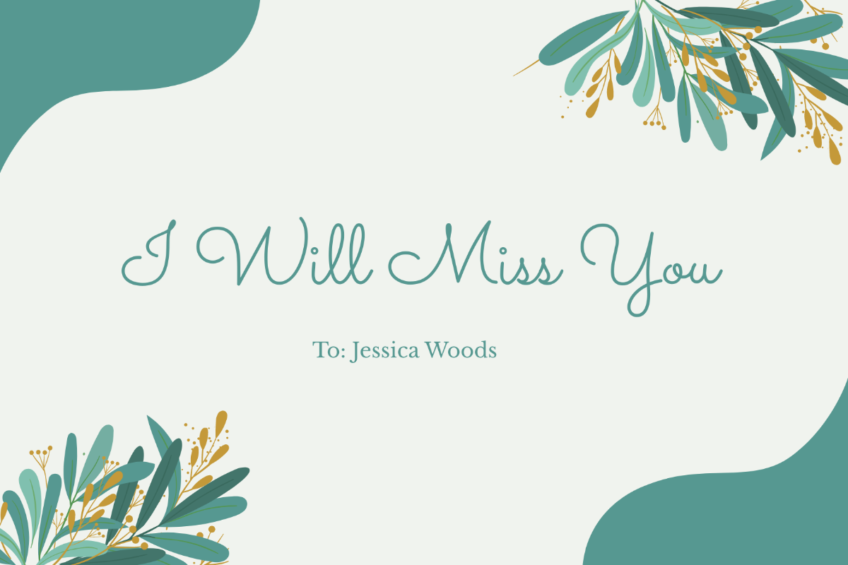 Free Miss You Invitation Card Template