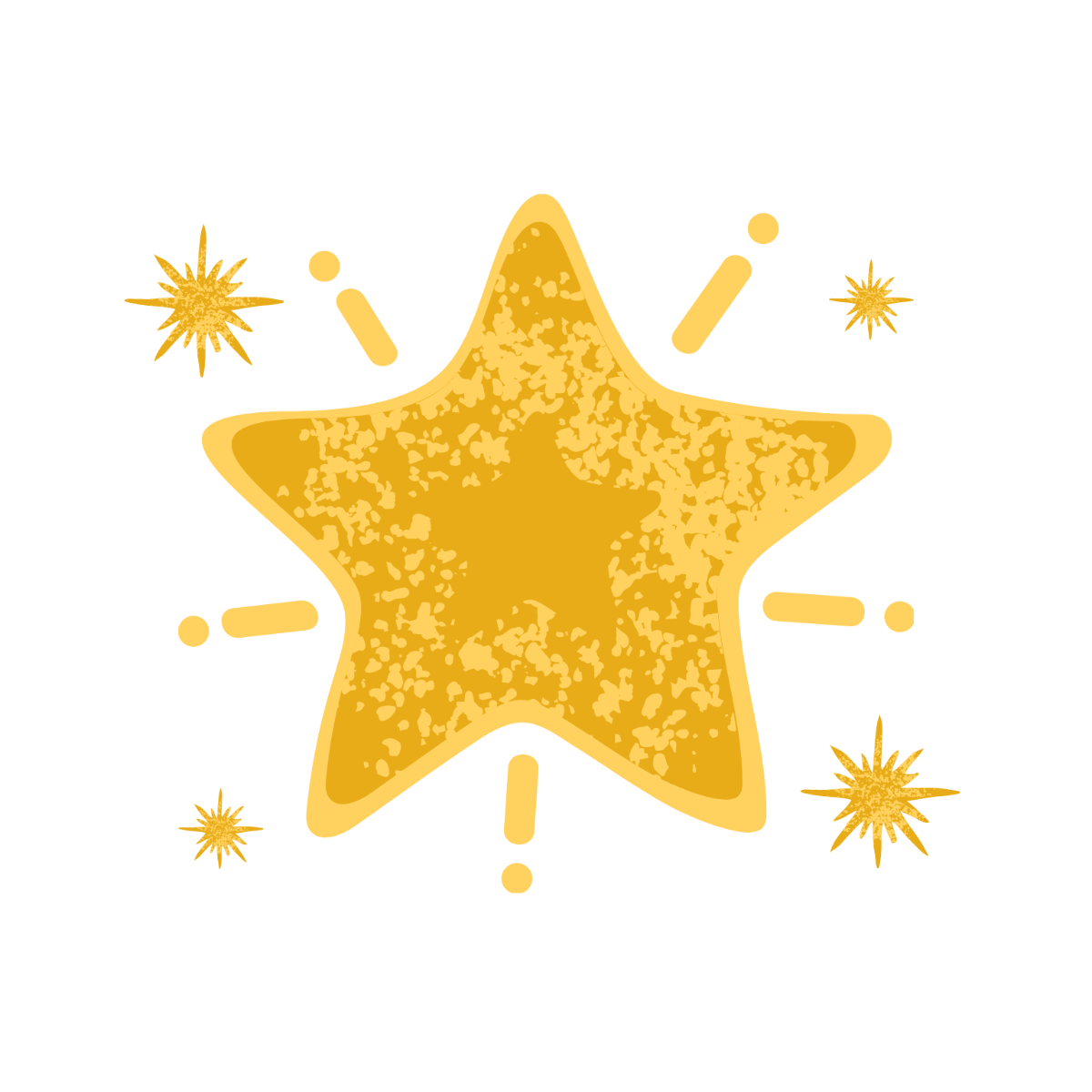 Gold Glitter Star Clipart Template