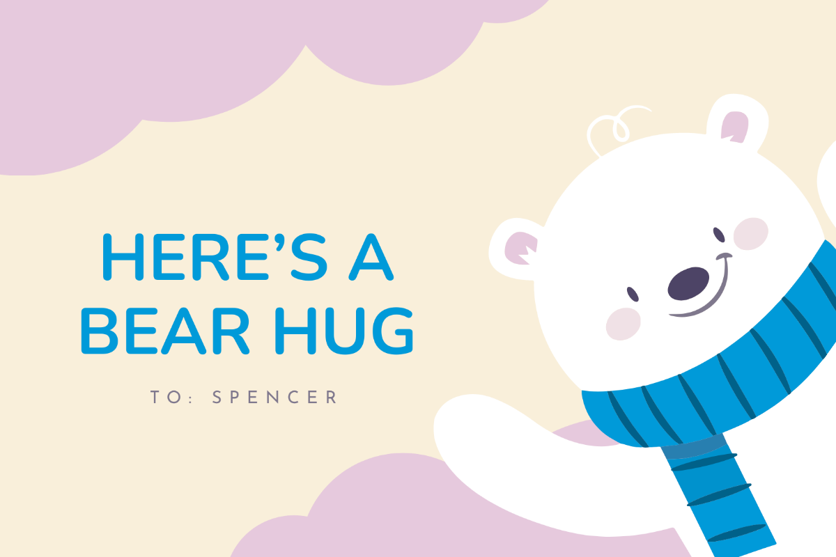 Free Bear Hug Card Template