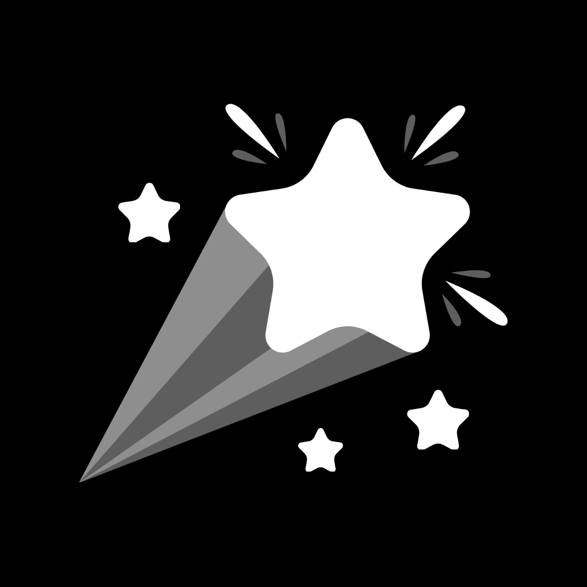 Black And White Shooting Star Clipart Template