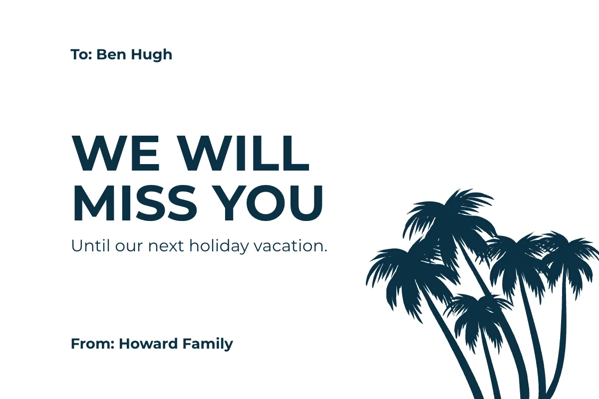 Free We Will Miss You Card Template to Edit Online