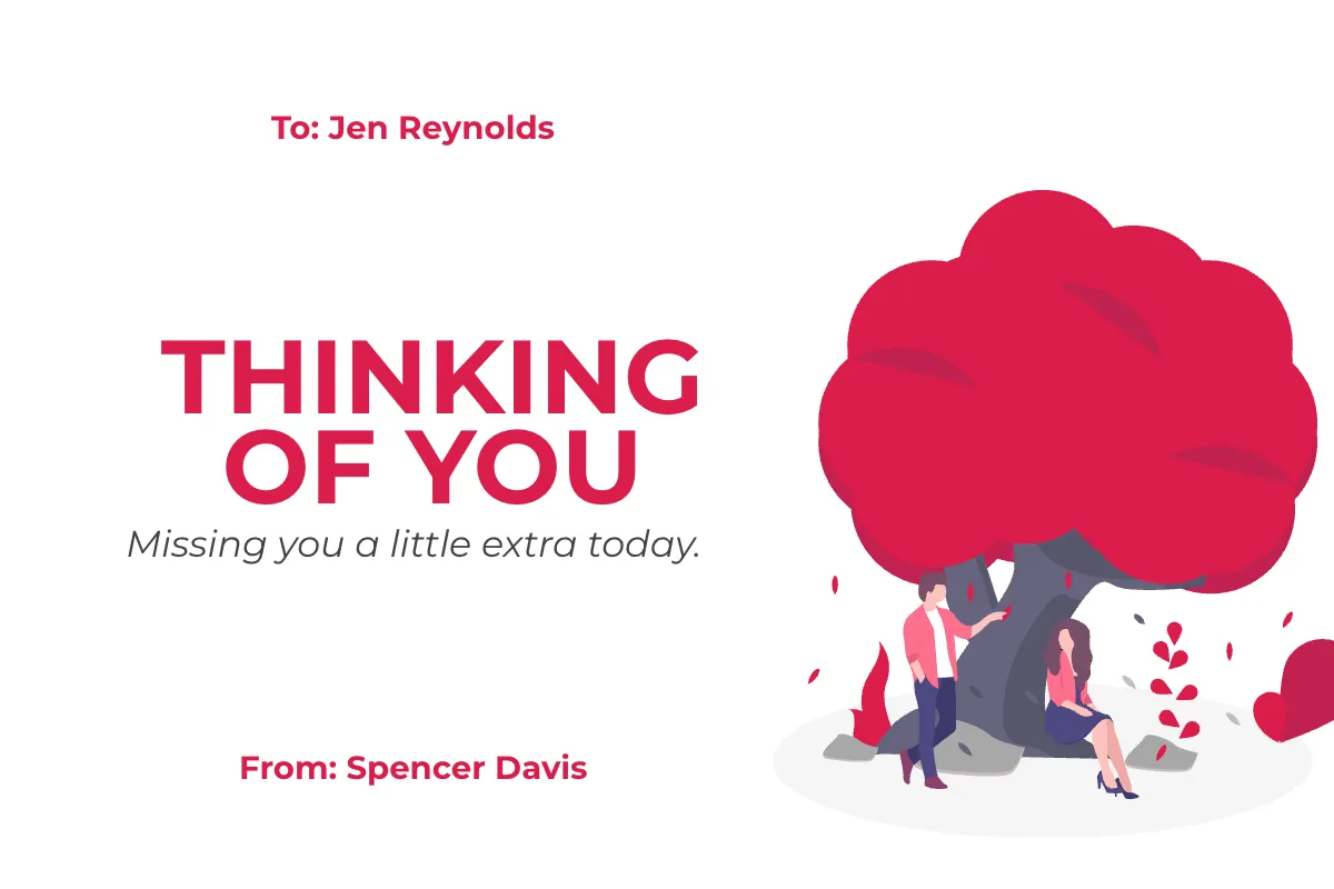 Free Printable Miss You Card Template to Edit Online