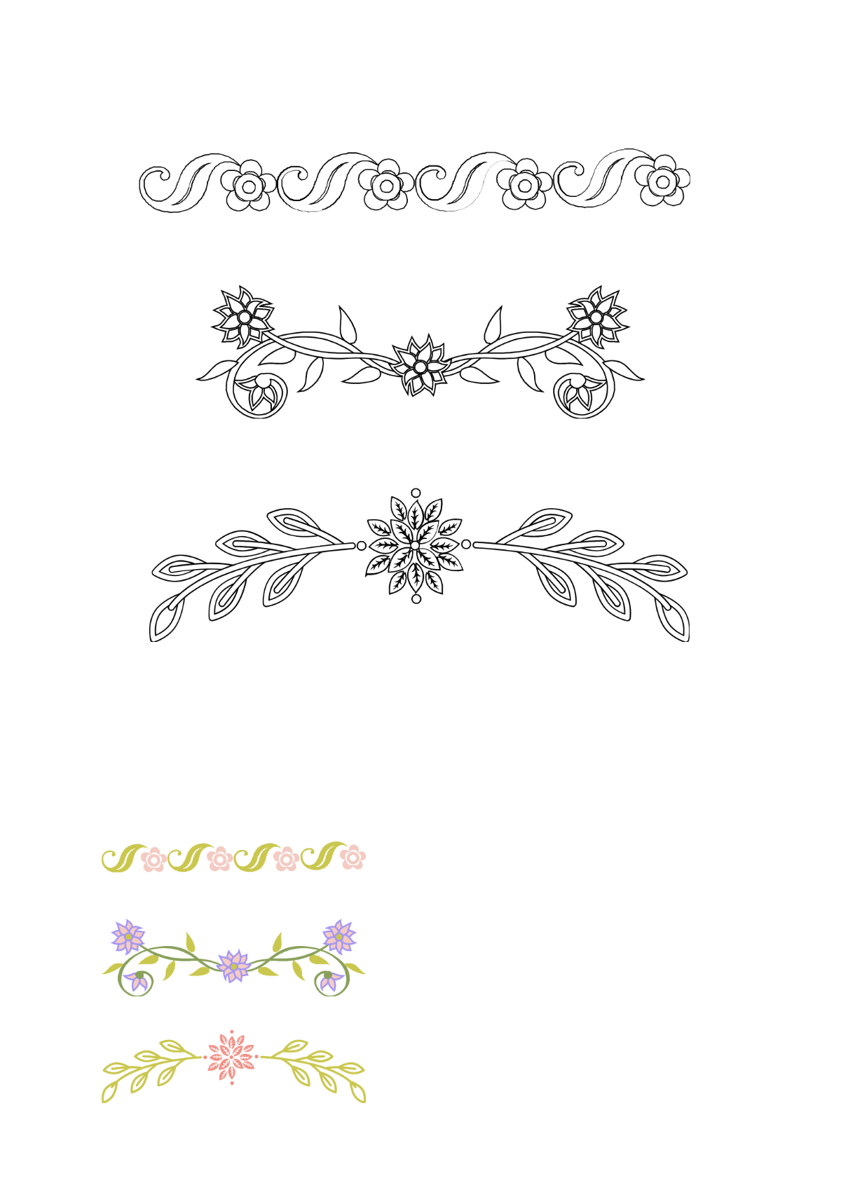 Free Floral Ornament Pattern Coloring Page Template