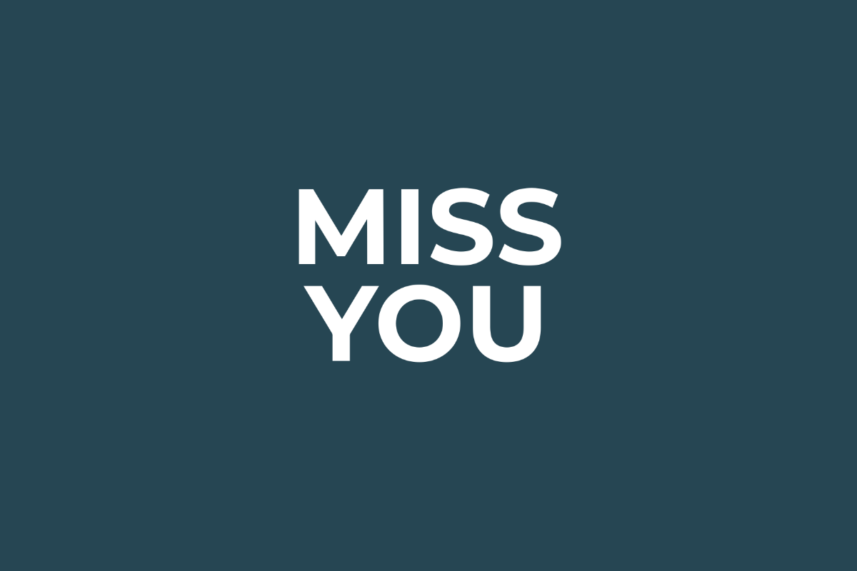 Free Simple Miss You Card Template