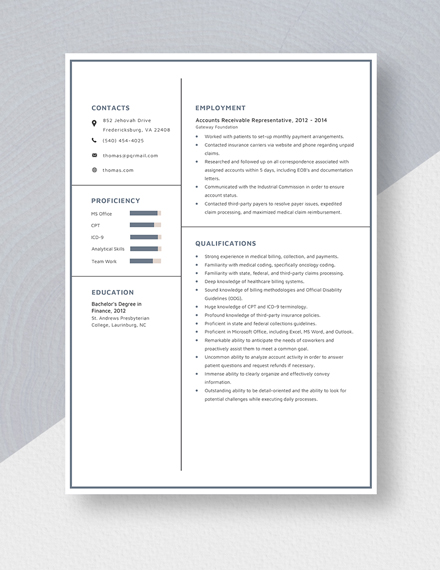 Pharmaceutical Representative Resume Template - Word, Apple Pages ...