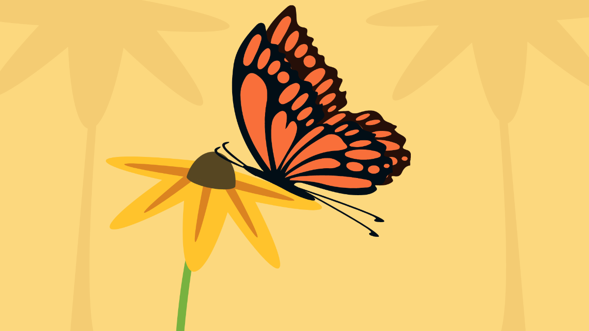Free Sunflower With Butterfly Background Template