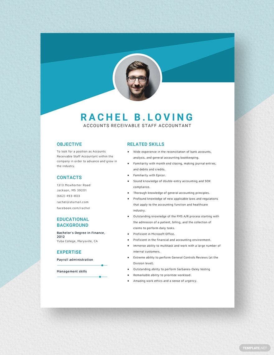 Accounts Receivable Staff Accountant Resume Template