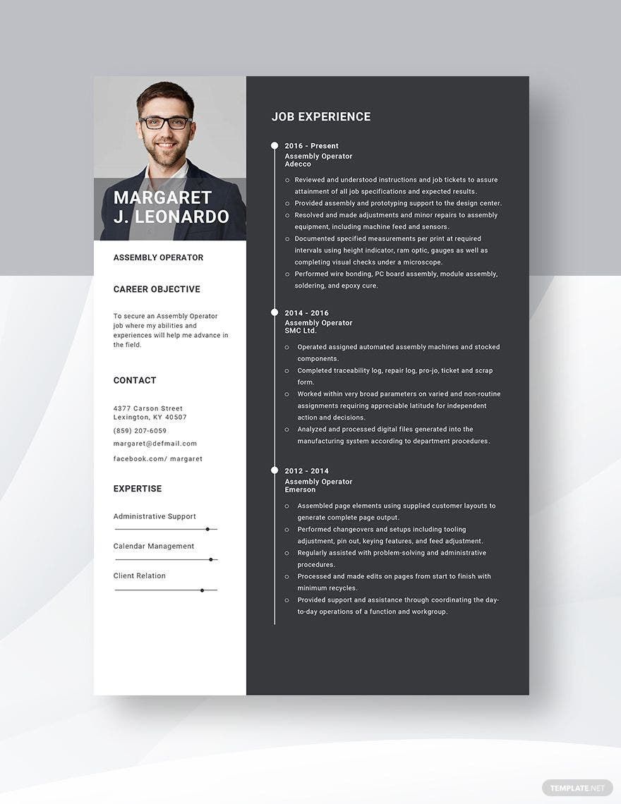 Assembly Operator Resume