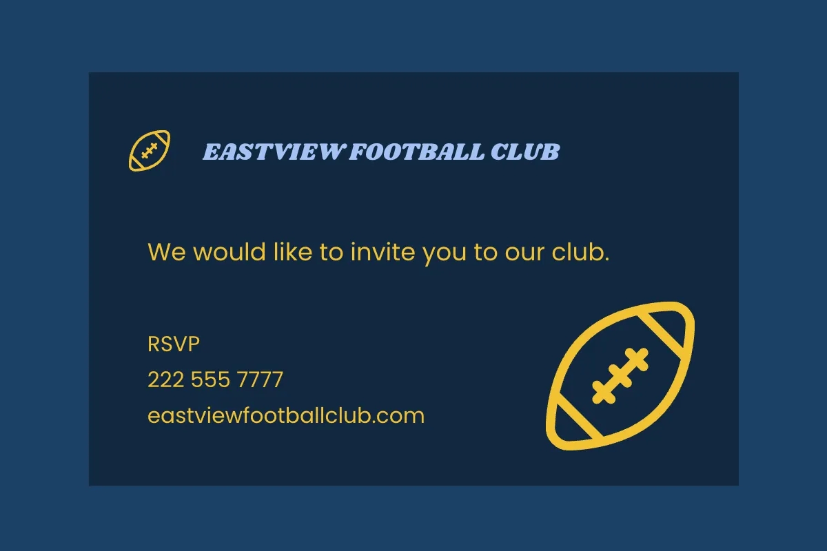 Free Half Page Football Card Template to Edit Online