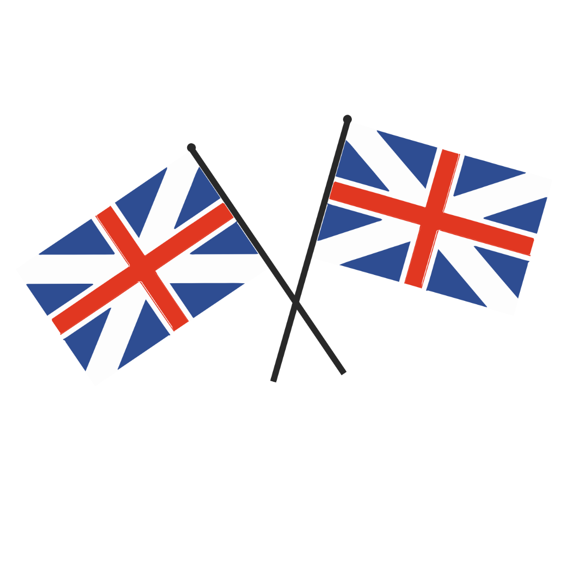 Crossed UK Flag Clipart Template