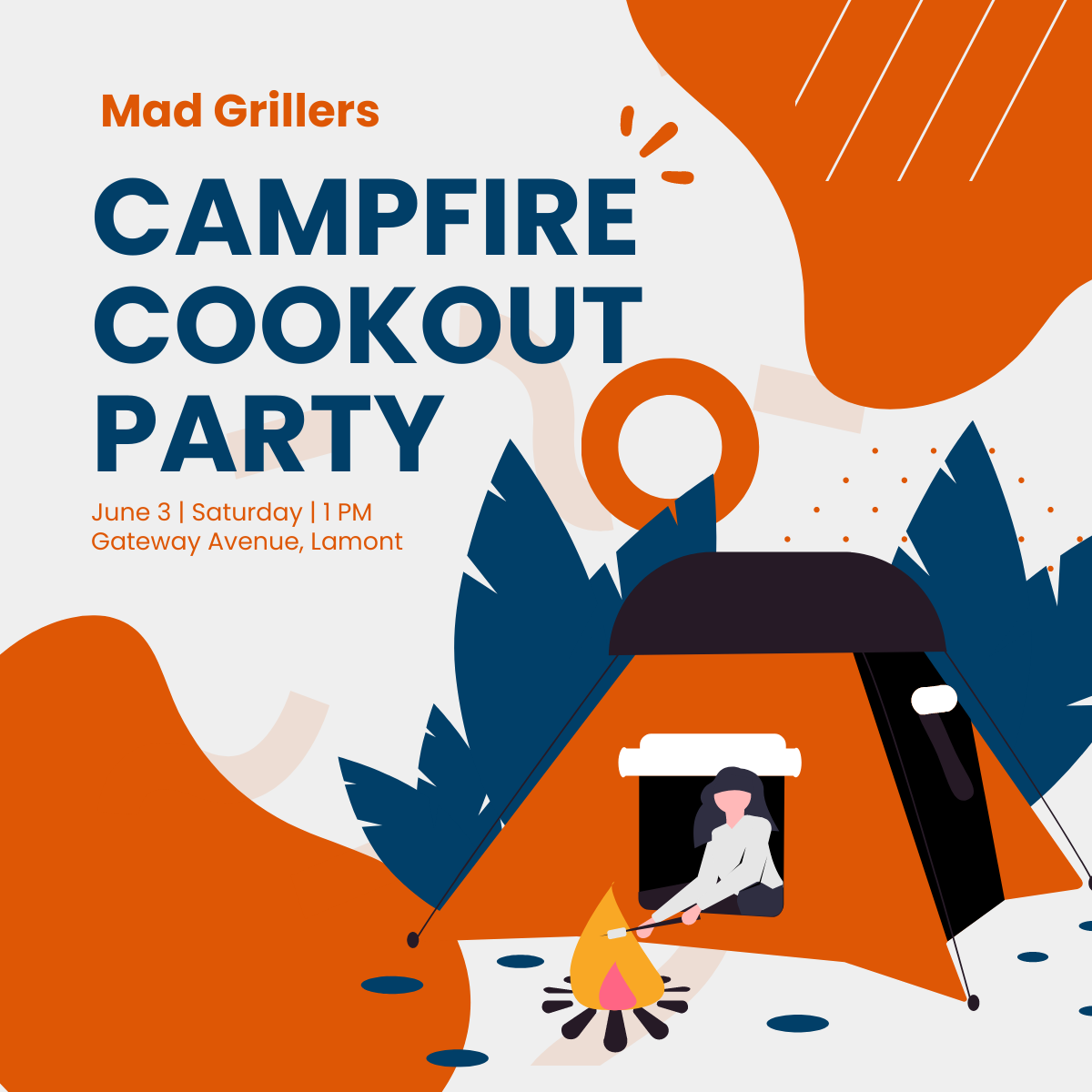 Cookout Party Linkedin Post Template