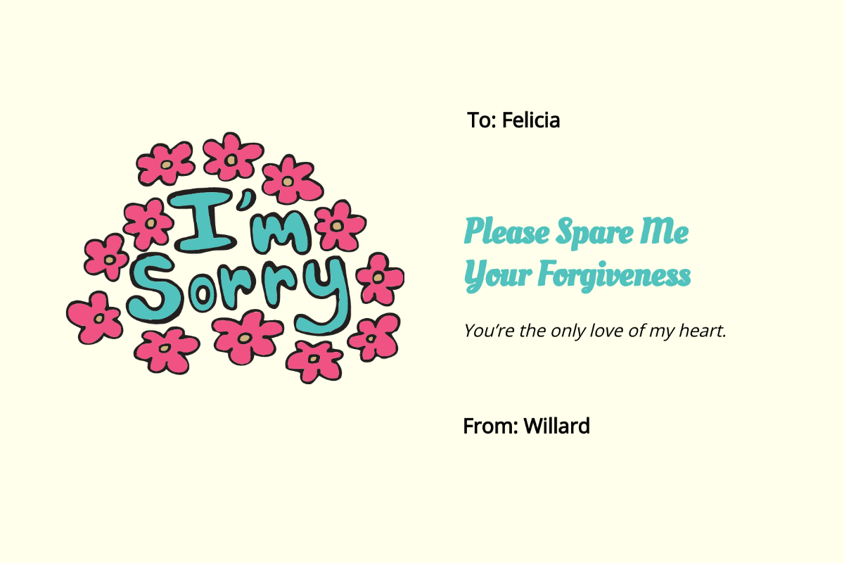 Free Sorry Card Template