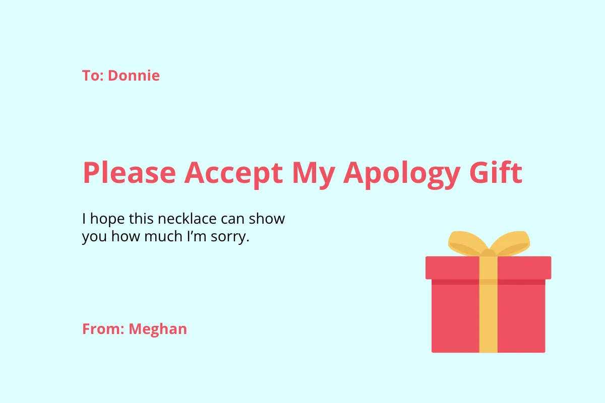 Free I'm Sorry Gift Card Template to Edit Online