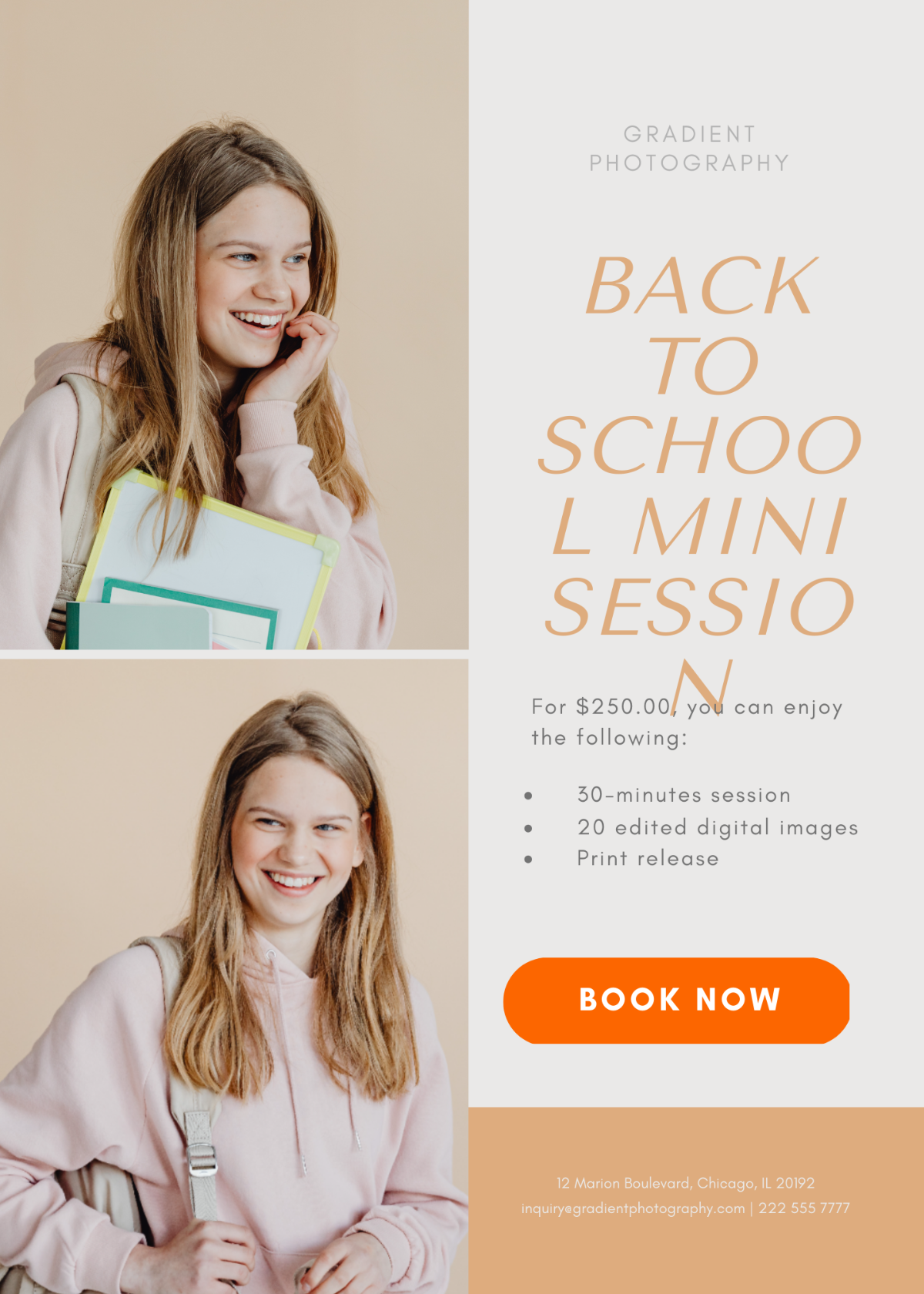 Free Back To School Mini Session Template