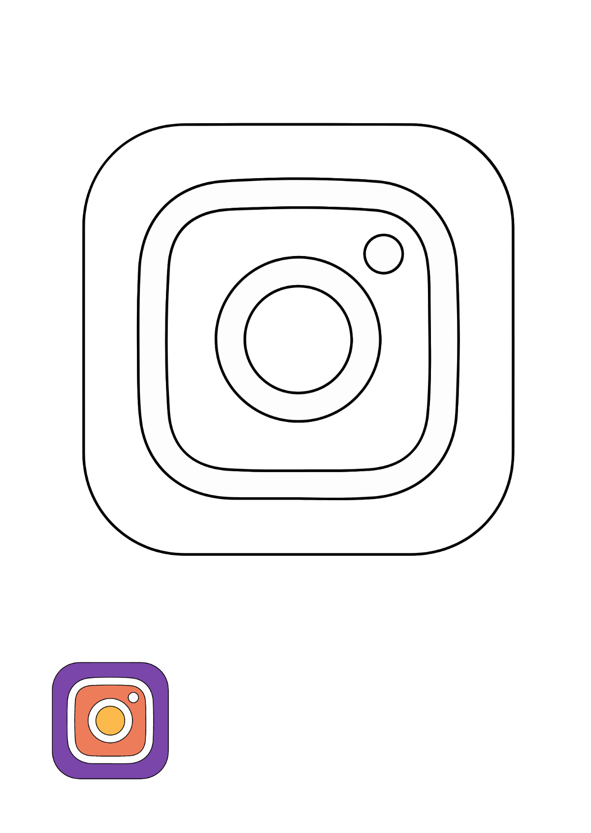 Instagram Logo Coloring Page Template