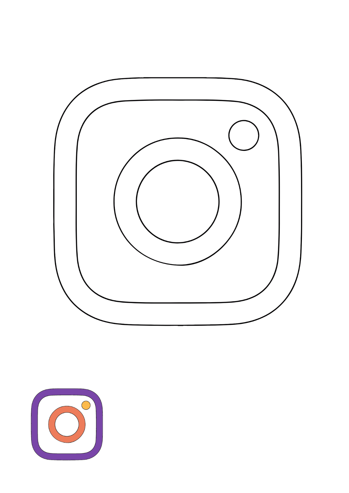 Free Instagram Icon Coloring Page Template