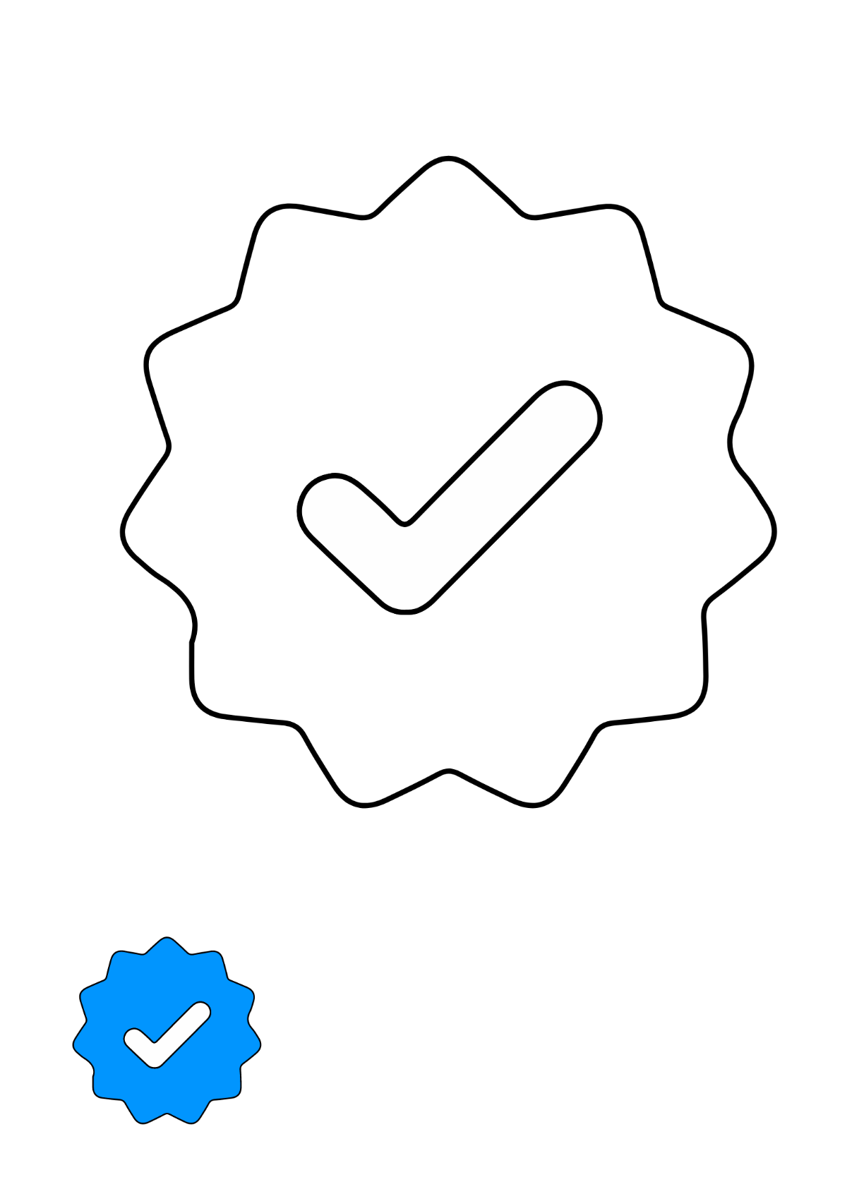 Instagram Blue Tick Coloring Page Template