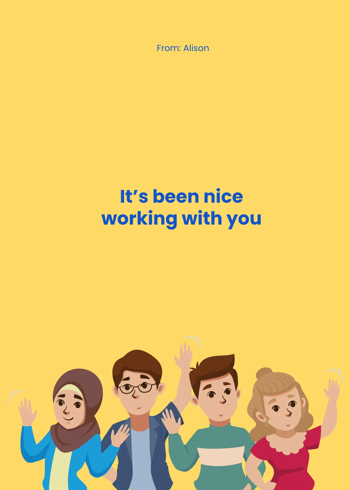 Free Goodbye Card to Coworker Template to Edit Online