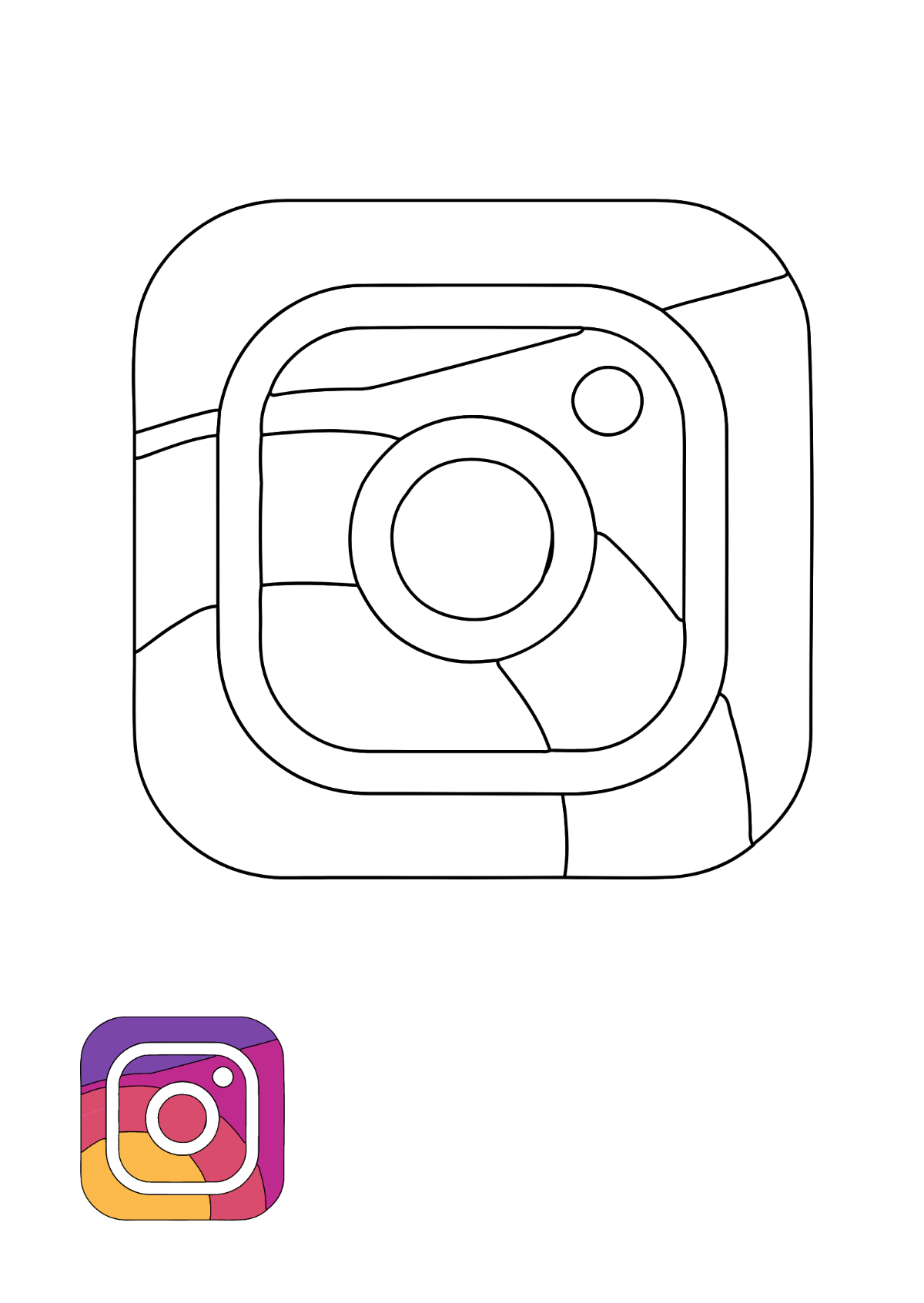 Instagram Colour Logo Coloring Page Template