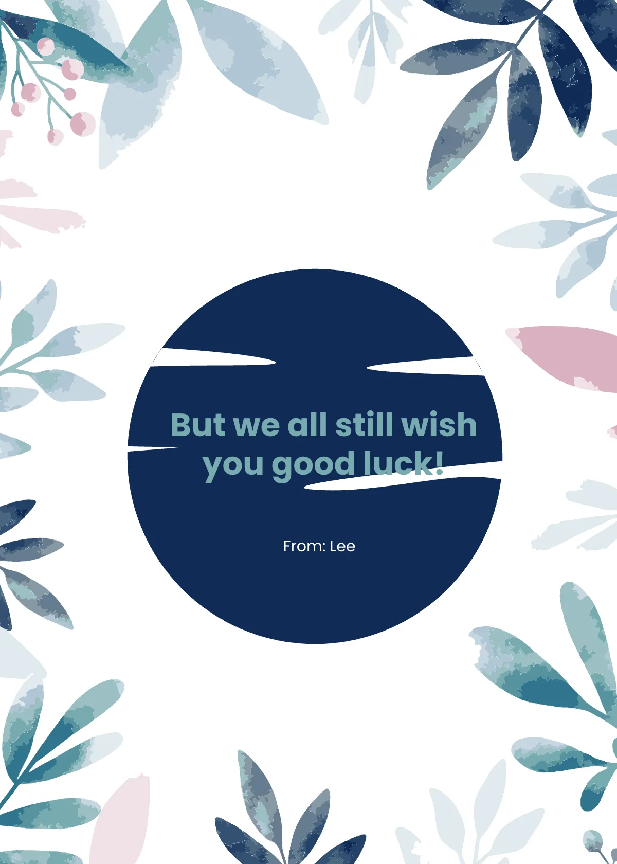 Free Simple Digital Goodbye Card Template to Edit Online