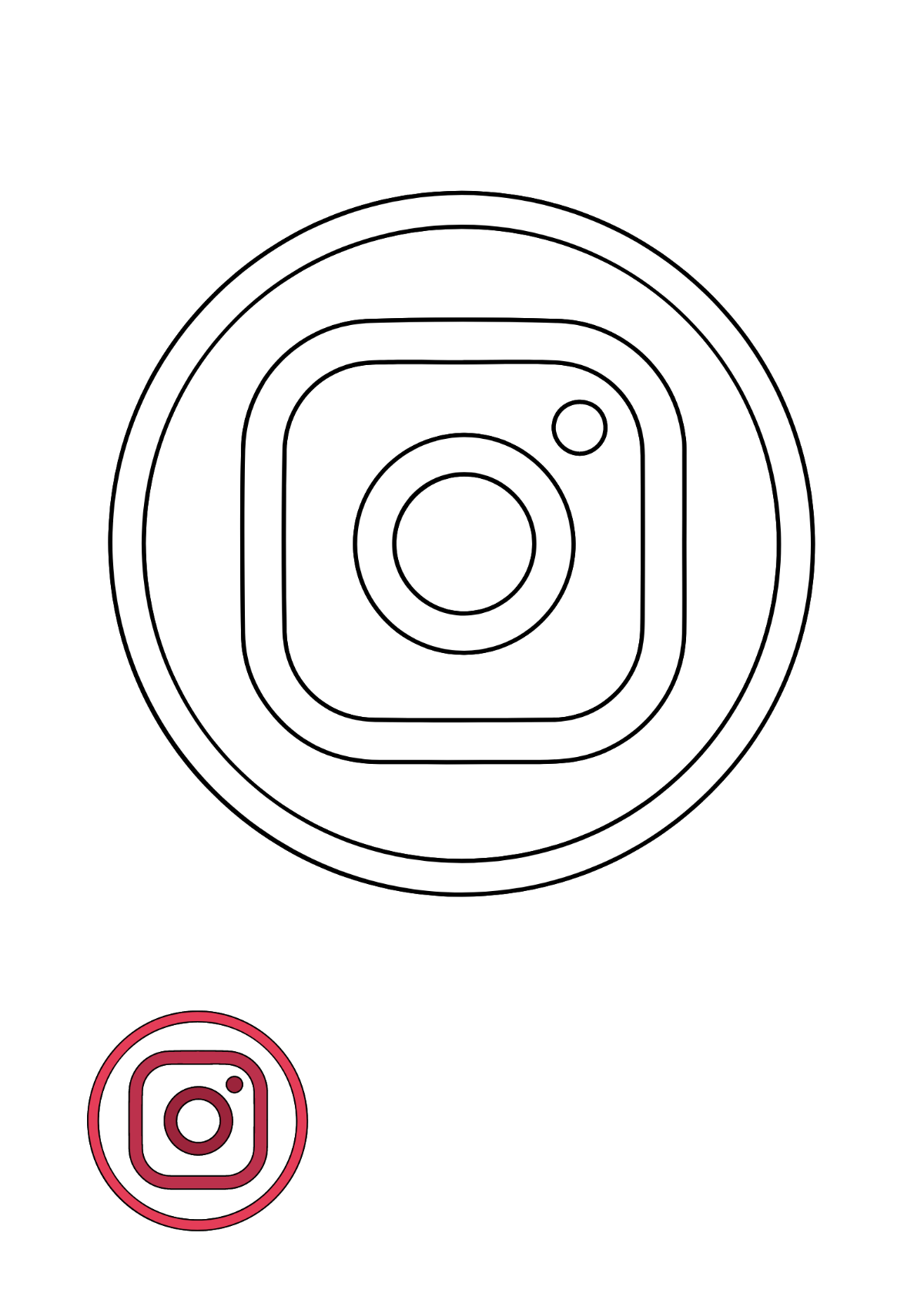 Free Instagram Circle Logo Coloring Page Template