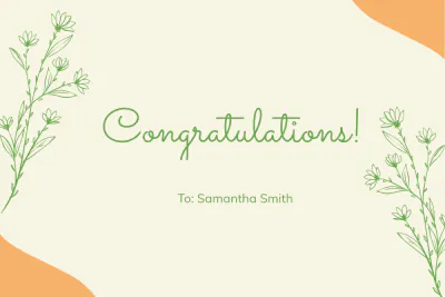 Free Floral Anytime Congratulations Card Template to Edit Online