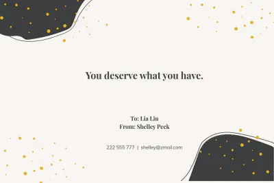 Free Glitter Anytime Congratulations Card Template to Edit Online