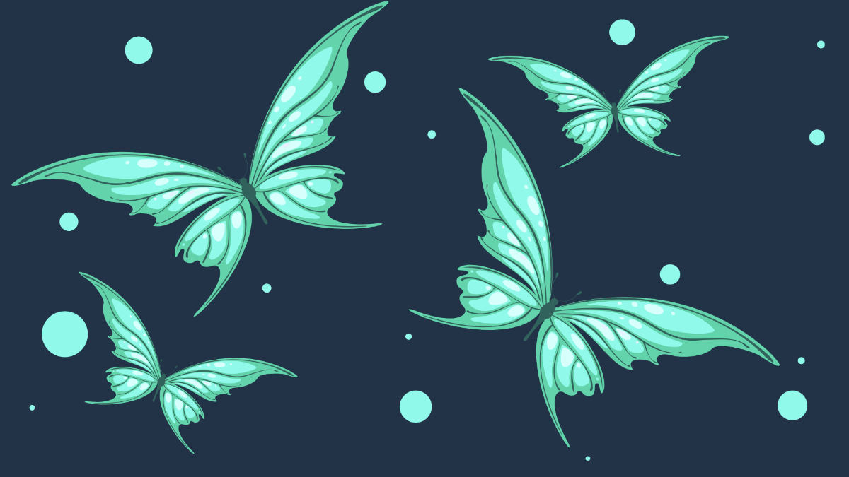 Green Butterfly Background Template
