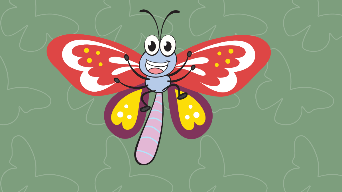 Cartoon Butterfly Background Template