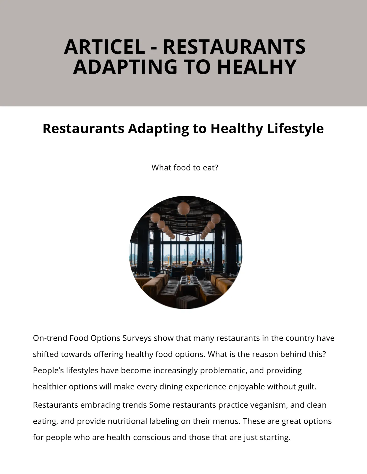 Free Restaurant eBook Template to Edit Online