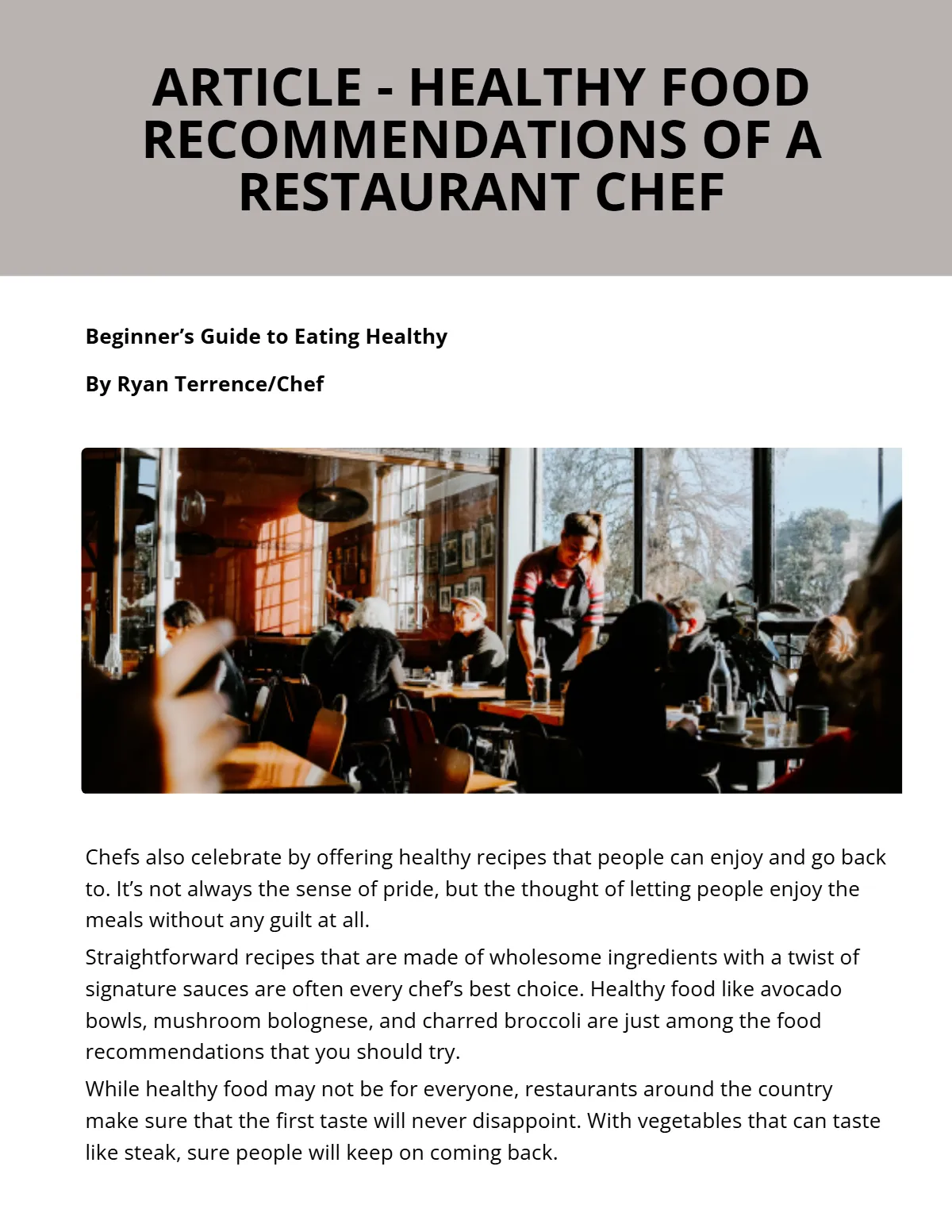 Free Restaurant eBook Template to Edit Online