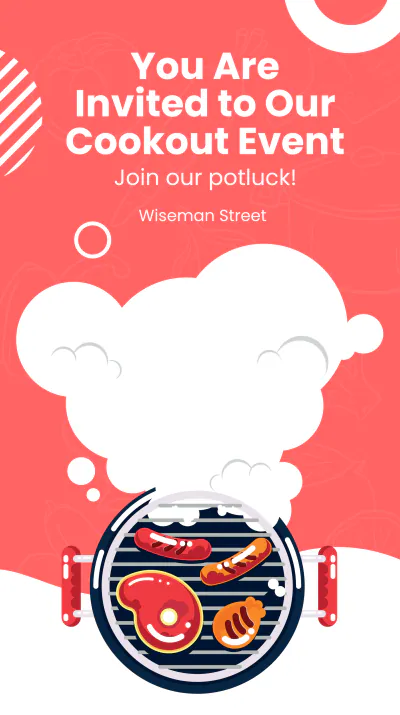 Free Cookout Event Instagram Story Template to Edit Online