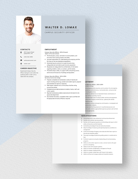 Campus Security Officer Resume Download