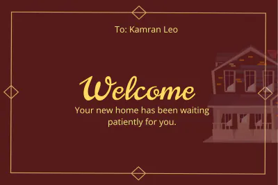 Free New Home Welcome Card Template to Edit Online