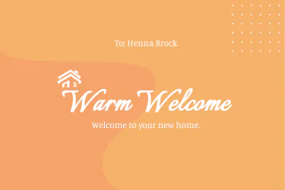 Free New Home Warm Welcome Card Template to Edit Online