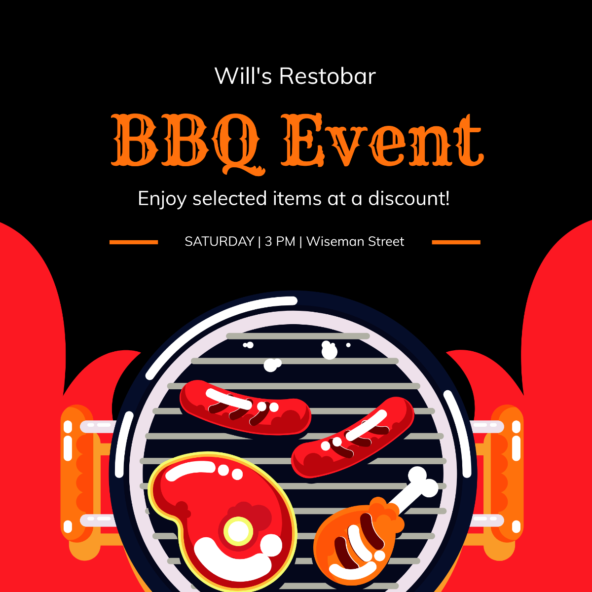 BBQ Event Instagram Post Template