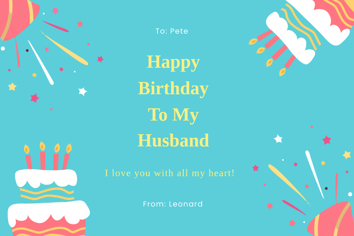 Free Birthday Card For Him Template