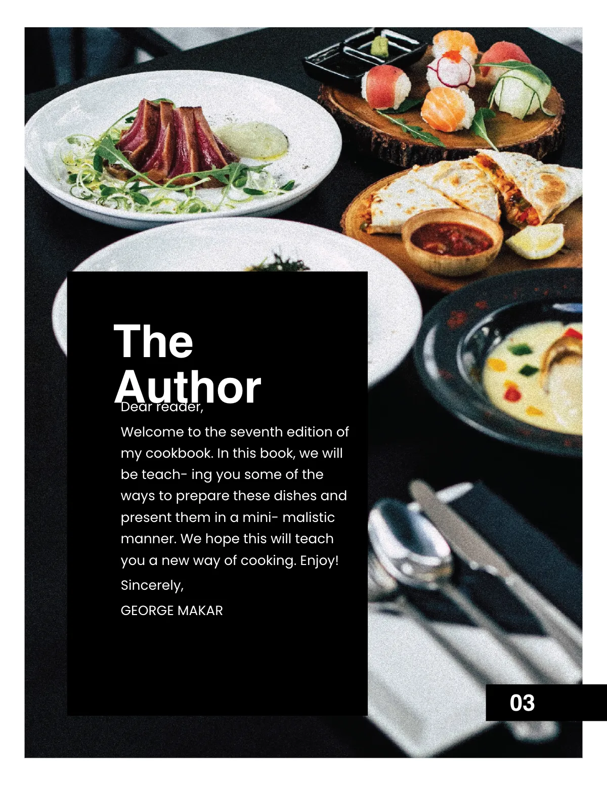 Free Minimal Food Cookbook Template to Edit Online