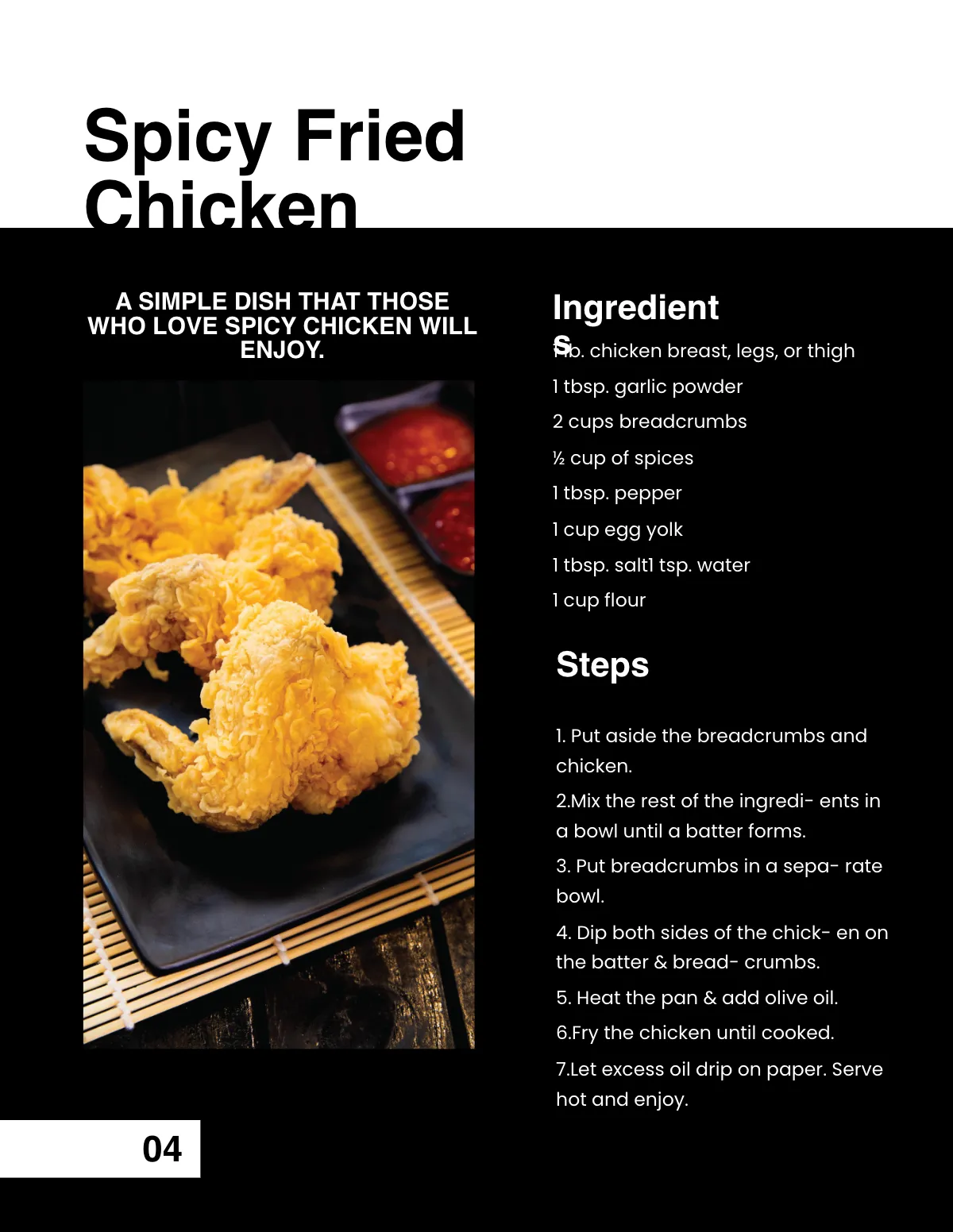 Free Minimal Food Cookbook Template to Edit Online