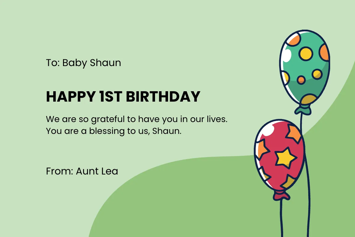 Free 1st Birthday Card For Boy Template to Edit Online